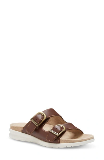 Eastland Avery Double Strap Slide Sandal In Dark Walnut