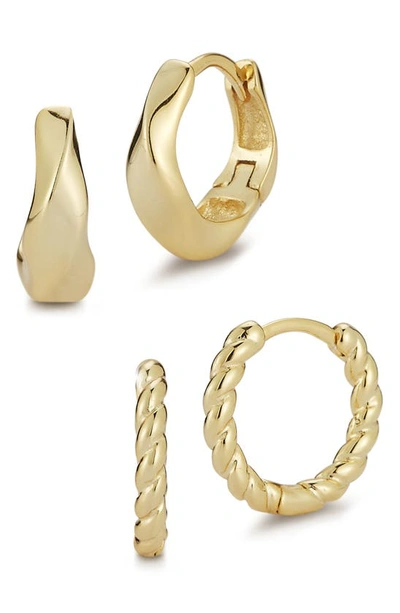 Glaze Jewelry Sterling Silver Hoop Earring Set In Gold