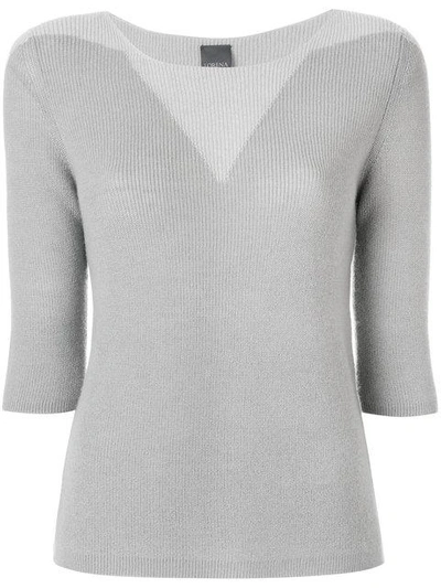 Lorena Antoniazzi Ribbed Sweater In Grey