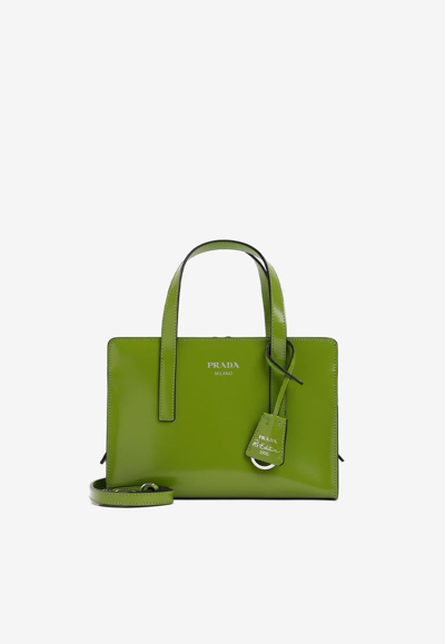 Prada Re-edition 1995 Tote Bag In Leather In Green