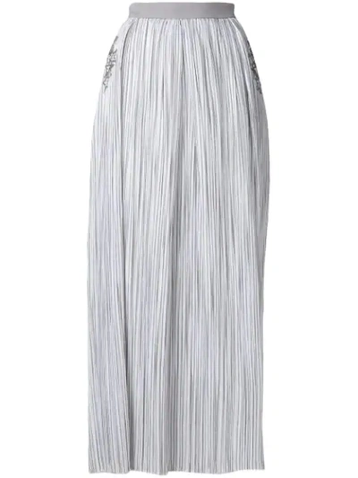 Lorena Antoniazzi Striped Maxi Skirt With Sequin Star Details In White