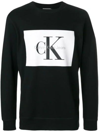 Calvin Klein Jeans Est.1978 Logo Print Sweatshirt In Black