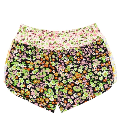 Molo Kids' Neva Floral Swim Trunks In Green