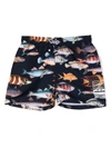 Molo Kids' Niko Printed Swim Trunks In Art Of Fish