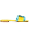 Emanuela Caruso Floral Embellished Sandals In Yellow
