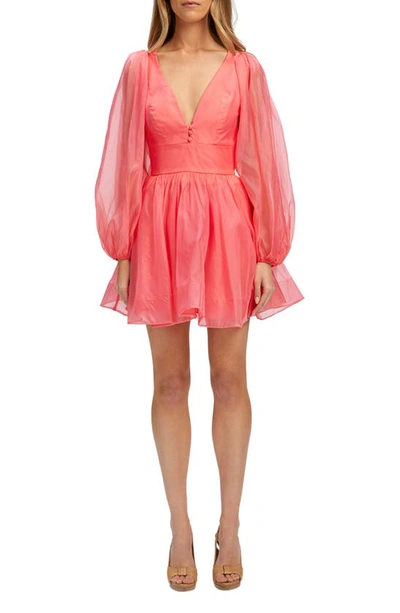 Bardot Eva Organza Mini Dress In Pink