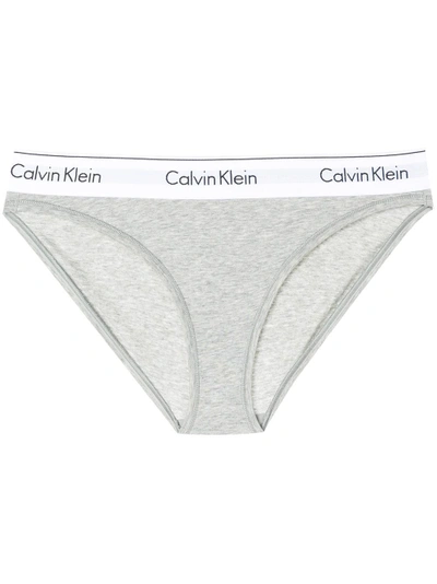 Calvin Klein Underwear Logo Waistband Briefs In Grey
