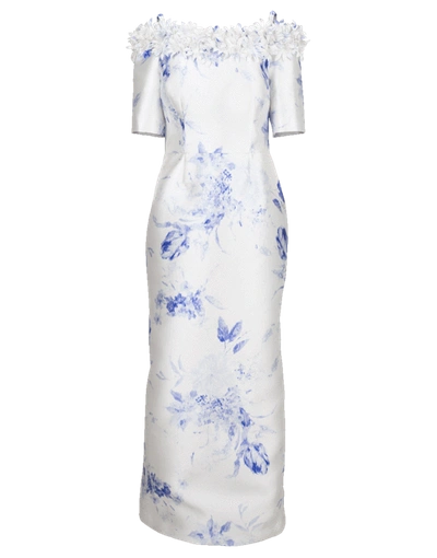 Catherine Regehr Off Shoulder Daisy Floral Gown