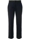 Moncler Satin Trim Trousers In Blue