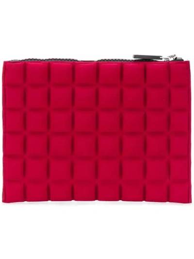 No Ka'oi Waffle-textured Clutch Bag In Red