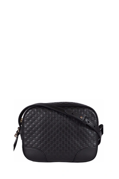 Gucci Microssima Black Leather Shoulder Bag