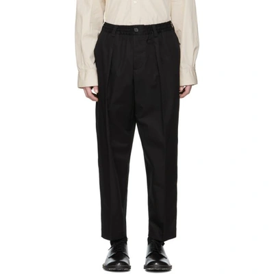 Marni Black Cropped Trousers In 0065s