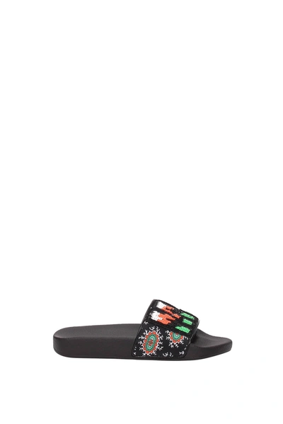 Msgm Slippers And Clogs Fabric Black