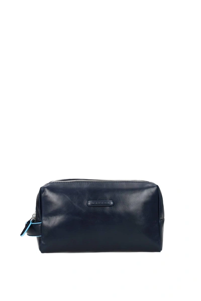 Piquadro Beauty Cases Leather Blue Midnight Blue