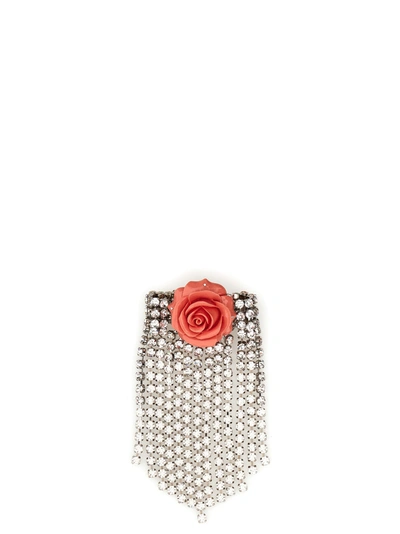 Alessandra Rich Rose Crystal Bracelet In Red