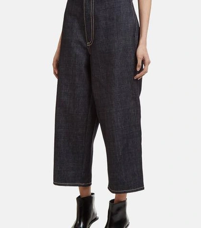 Marni Oversized Cropped Denim Pants In Blue