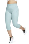 Nike Women's Go Firm-support High-waisted Cropped Leggings With Pockets In Blue