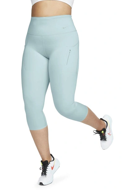 Nike Women's Go Firm-support High-waisted Cropped Leggings With Pockets In Blue