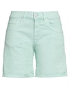 Twenty Easy By Kaos Woman Shorts & Bermuda Shorts Light Green Size 28 Cotton, Elastane