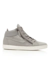 Giuseppe Zanotti Sloane Suede And Leather Sneakers In Gray