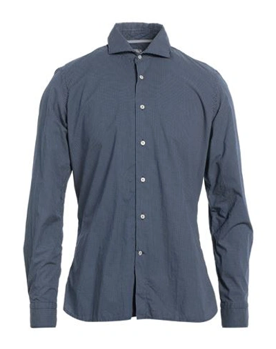 Alea Man Shirt Navy Blue Size 15 Cotton