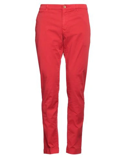Hand Picked Man Pants Tomato Red Size 34 Cotton, Lyocell, Elastane