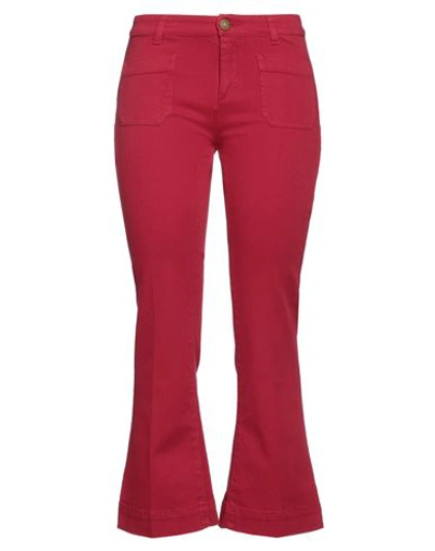 The Seafarer Woman Pants Red Size 27 Cotton, Elastane