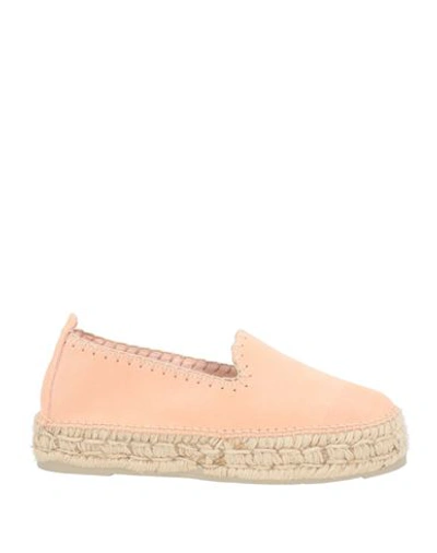 Manebi Manebí Woman Espadrilles Salmon Pink Size 8 Soft Leather