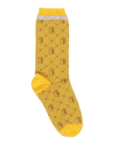 Trussardi Woman Socks & Hosiery Ocher Size 5-7 Cotton, Polyamide In Yellow