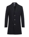 Herman & Sons Man Coat Midnight Blue Size 44 Polyester, Viscose, Wool