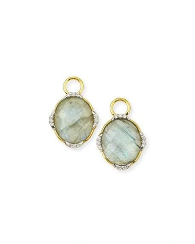Jude Frances Lisse 18k Oval Labradorite Earring Charms With Diamonds In Gold