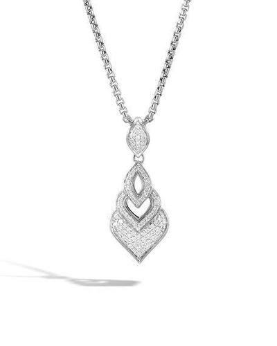 John Hardy Legends Naga Diamond Pendant Necklace In White/silver