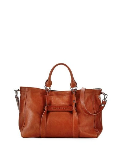 Longchamp 3d Medium Tote Bag In Cognac