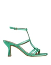 Lorenzo Mari Woman Sandals Green Size 11 Soft Leather