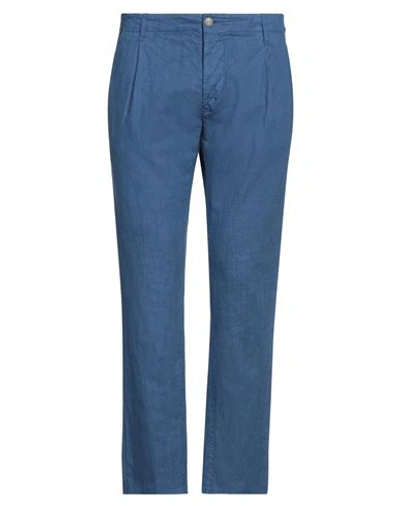 Original Vintage Style Man Pants Slate Blue Size 30 Linen, Cotton