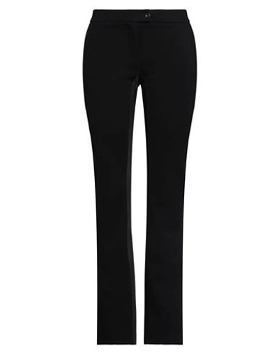 120% Lino Woman Pants Steel Grey Size 8 Viscose, Polyamide, Elastane In Black