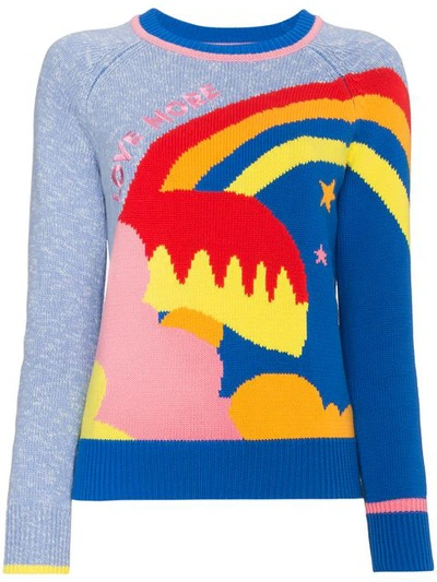 Mira Mikati Love More Embroidered Intarsia Knitted Jumper In Multicolour