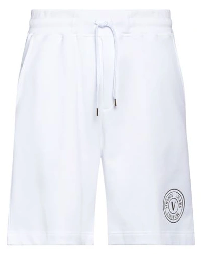 Versace Jeans Couture Man Shorts & Bermuda Shorts White Size L Cotton, Elastane In White