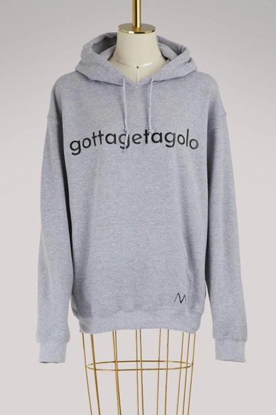 Alexandra Golovanoff Cotton Logo Hoodie In Sport Grey