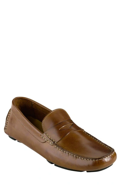 Cole Haan Howland Mens Leather Moccasin Loafers In Saddle Tan Leather