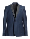 Patrizia Pepe Man Suit Jacket Navy Blue Size 38 Polyester, Wool, Elastane