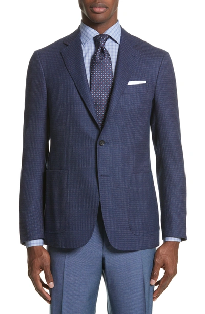 Canali Classic Fit Check Wool Sport Coat In Blue