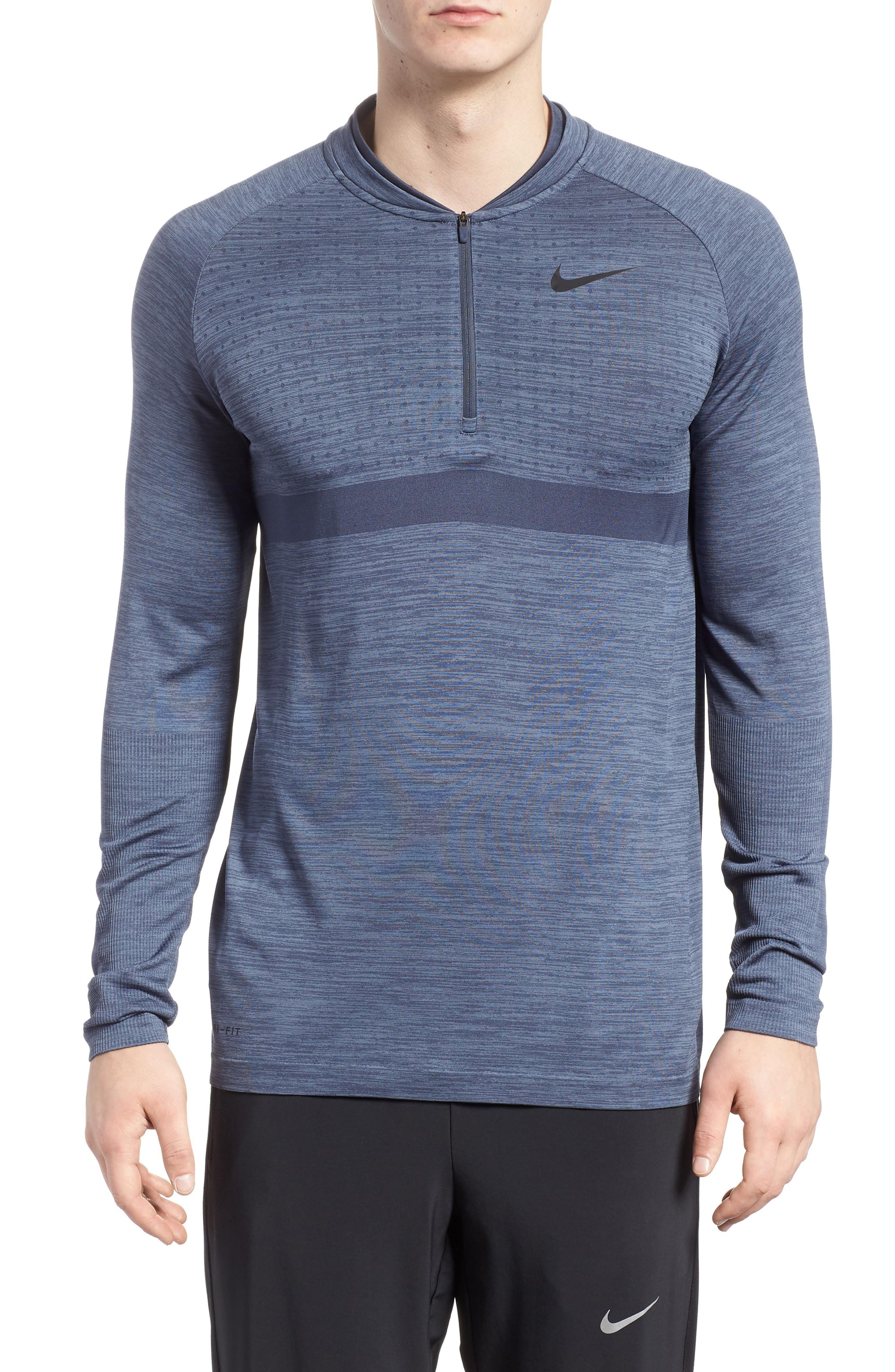 nike light blue half zip