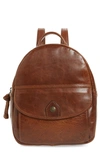Frye Melissa Mini Leather Backpack - Brown In Cognac