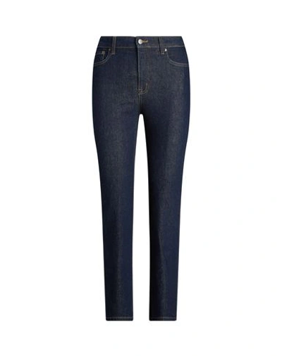Lauren Ralph Lauren High-rise Straight Ankle Jean Woman Denim Pants Blue Size 4 Cotton, Elastane