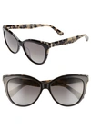 Kate Spade Daeshas 56mm Cat Eye Sunglasses - Black Havana Polar