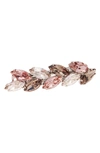 L Erickson Small Ivy Swarovski Crystal Barrette In Vintage Rose/ Beige
