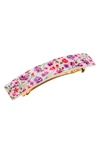 France Luxe Rectangle Barrette In Piccadilly Purple/ Pink