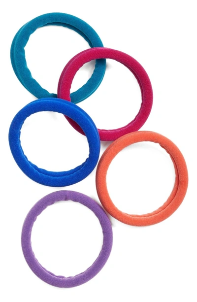 L Erickson Set Of 5 Sport Ponytail Holders In Electric