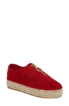 Jslides Ryan Espadrille Flat In Red Leather